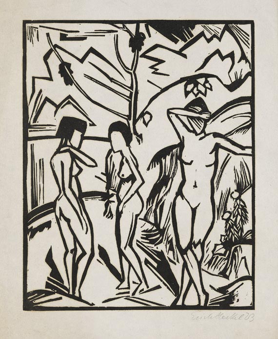 Erich Heckel - Drei Frauen am Wasser