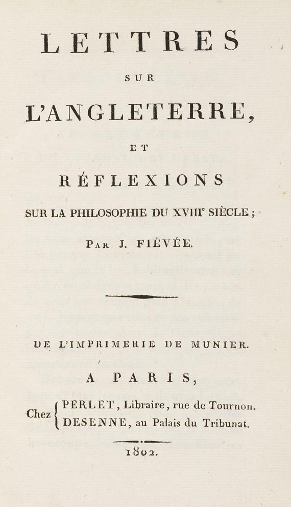   - Fiévée, J., Lettres sur l