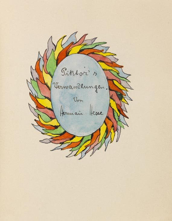 Hermann Hesse - Piktors Verwandlungen. Manuskript mit Aquarellen. - Weitere Abbildung