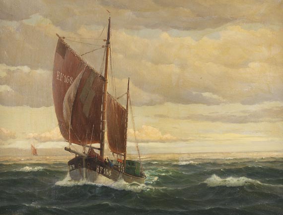 Martin Franz Fräncis-Glüsing - Finkenwerder Fischkutter "HF 168" auf der Nordsee