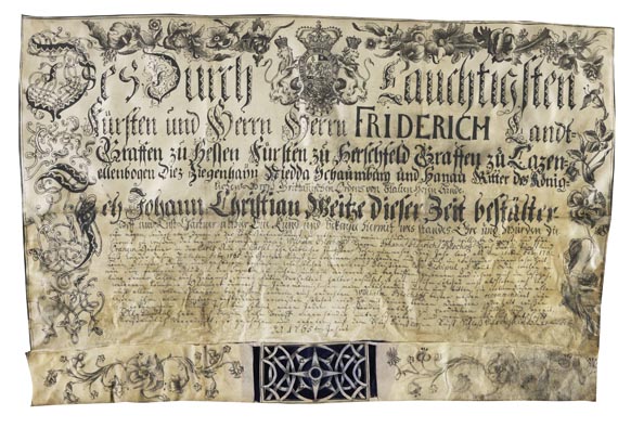  Schreibmeister - Befähigungsnachweis auf Pergament. 1765