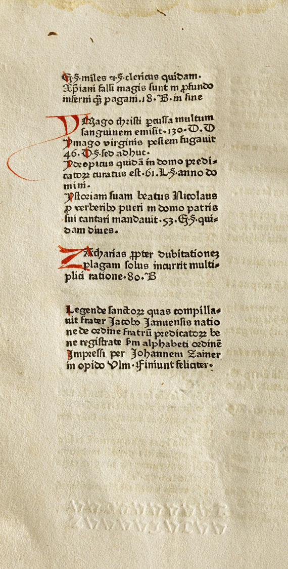  Jacobus de Voragine - Legenda aurea. um 1476   7(19) - Weitere Abbildung