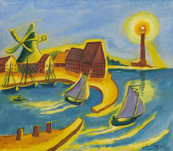 Hermann Max Pechstein - Fischerhafen auf Fehmarn