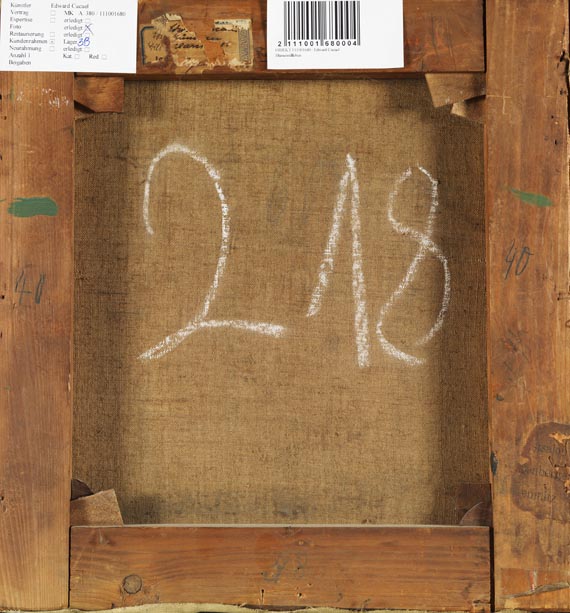 Edward Cucuel - Rosen in gelber Vase - Signatur