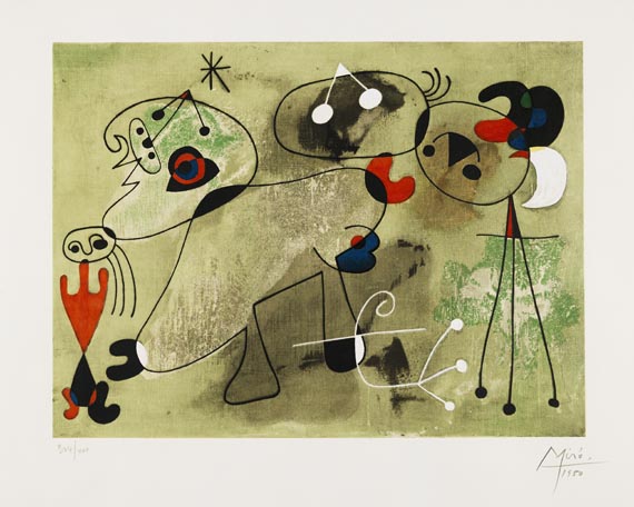 Joan Miró - Composition sur fond vert