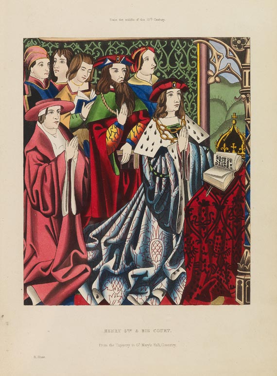  Mode - Shaw, Henry, Dresses and decorations of the Middle Ages, 2 Bde. 1843.