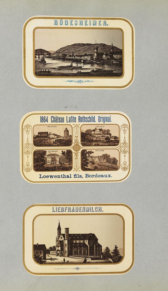   - Blümlein & Co., 5 Alben mit Wein-Etiketten. ca. 1858-70. - Weitere Abbildung