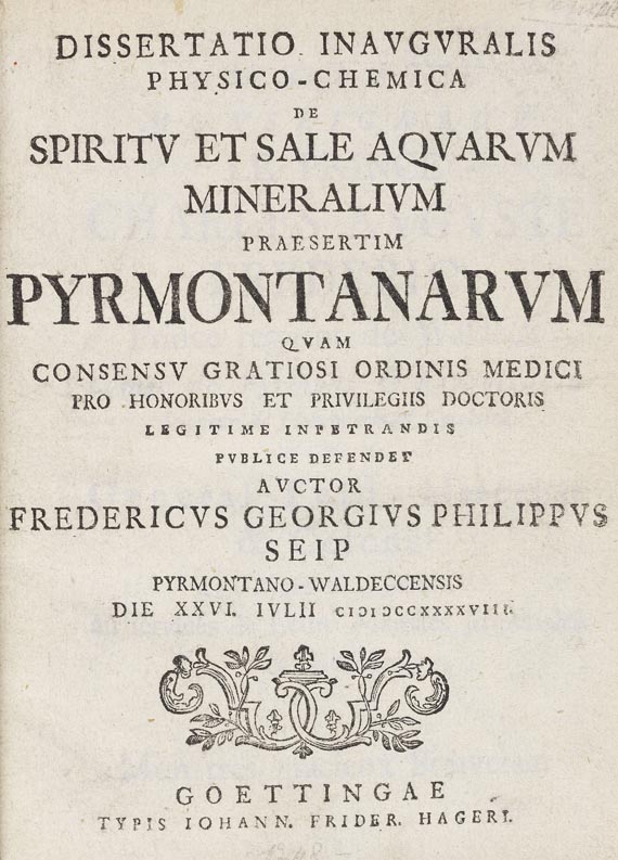 F. G. P. Seip - Pyrmontanarum. 1748
