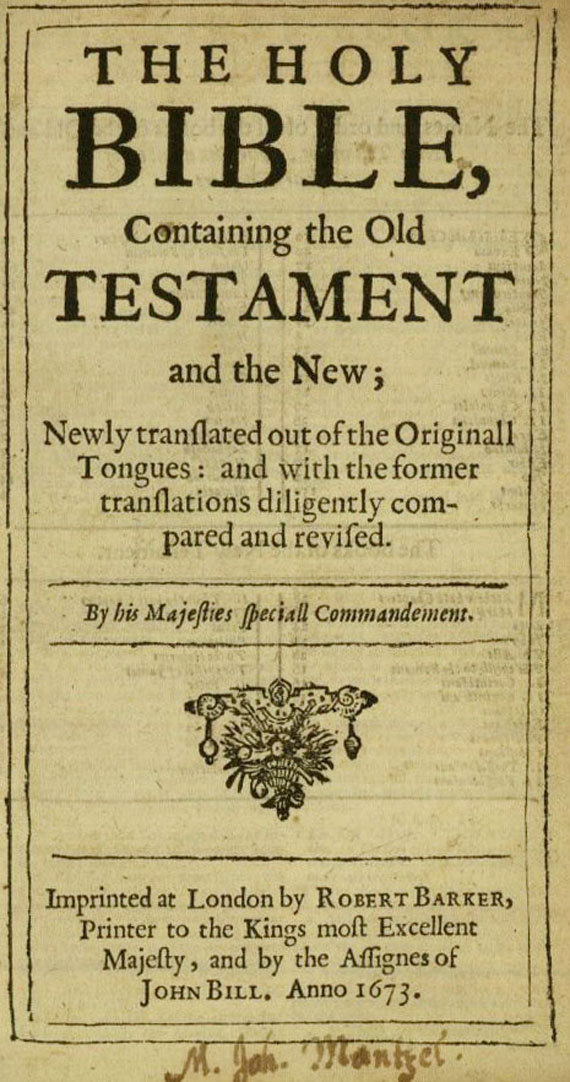   - The Holy Bible (1673).