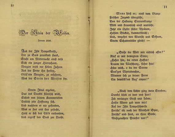  Freimaurer - Prätzel, K. G., Maurer-Gedichte. 1829-1842. 2 Bde. in 1 Bd.