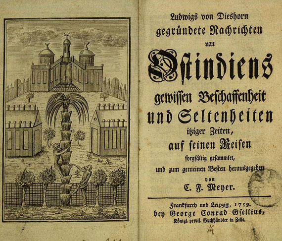 Ludwig von Dieshorn - Ostindiens gewissen Beschaffenheit 1759.