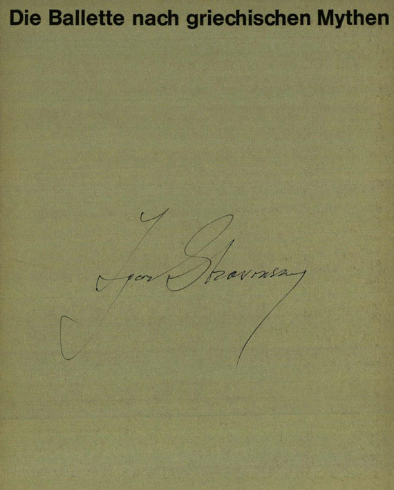 Igor Strawinsky - 1 Autograph. 1962. Dabei: R. Nurejev, Signatur.