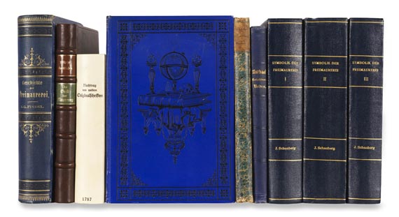  Freimaurer - Konvolut Freimaurer-Literatur d. 18. und 19. Jhs. ca. 125 Tle. - Einband