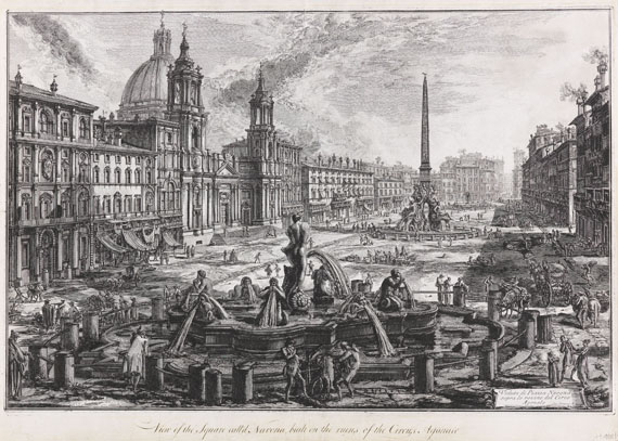 Giovanni Battista Piranesi - Veduta di Piazza Navona sopra le rovine del Circo Agonale