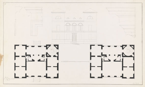 Süddeutschland - 6 Bll.: Konvolut mit Architekturzeichnungen von Johann Molfenter