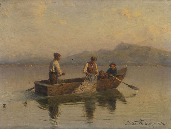 Joseph Wopfner - Fischer auf dem Chiemsee