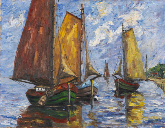 Heinrich Pechstein - Vier Segelkutter