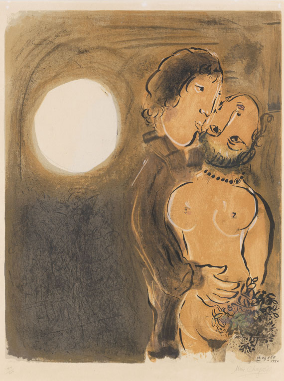 Marc Chagall - Pärchen in Ocker