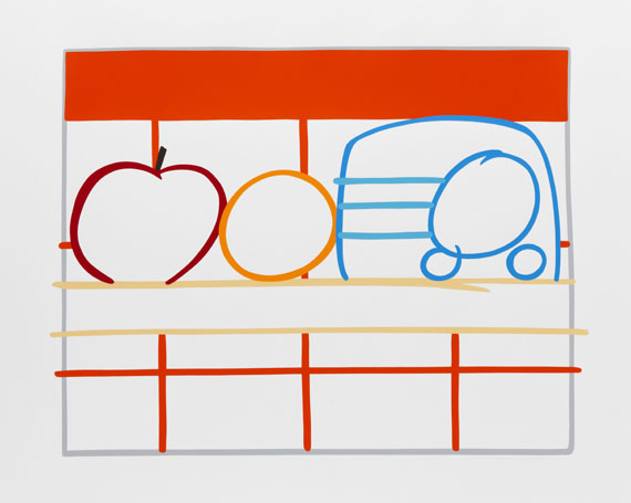 Tom Wesselmann - Still life with apple, orange and radio