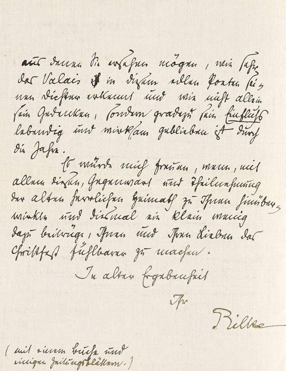 Rainer Maria Rilke - Eigh. Brief mit Umschlag und Karte. 3 Tle. 1918-21. - Weitere Abbildung