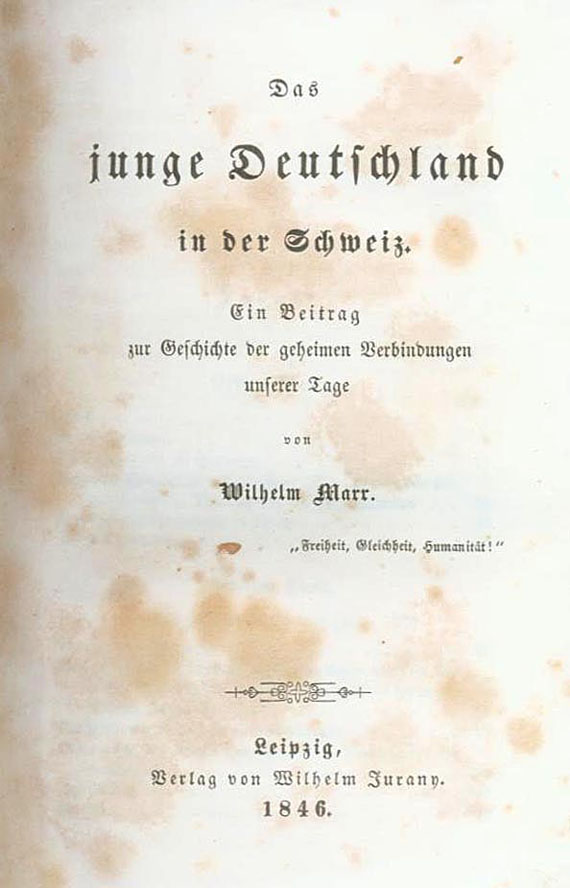 Wilhelm Marr - Das junge Deutschland in der Schweiz. 1846.