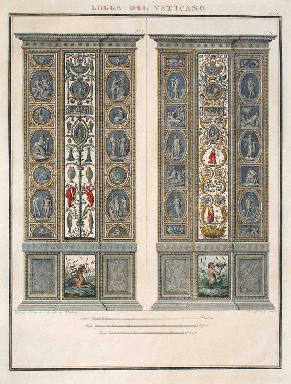  Ornament - 2 Bll. Loggie del Vaticano, Raffael/Lasinio 1802