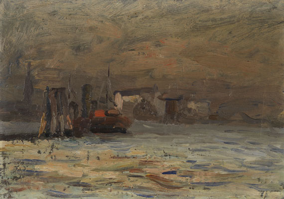 Rudolf Höckner - 3 Ölgemälde: Hafenmotiv, Windmühle, Bauernhaus - Weitere Abbildung