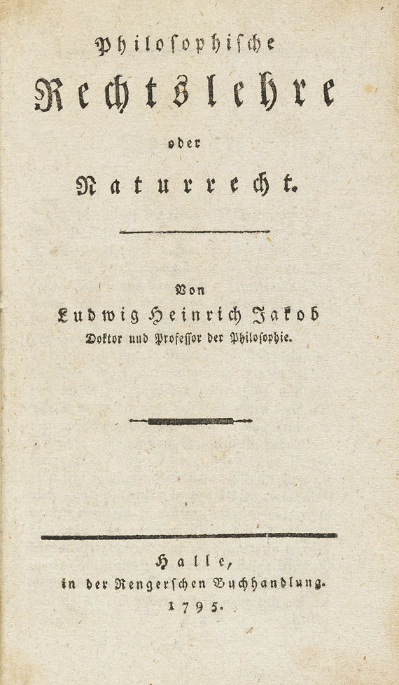   - Philosophische Rechtslehre. 1795.