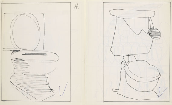 Claes Oldenburg - Skulpturer och teckningar - Orig.-Skizzen. 1966. - Weitere Abbildung