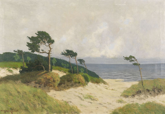 Paul Müller-Kaempff - Dünen mit Windflüchtern am Weststrand von Ahrenshoop