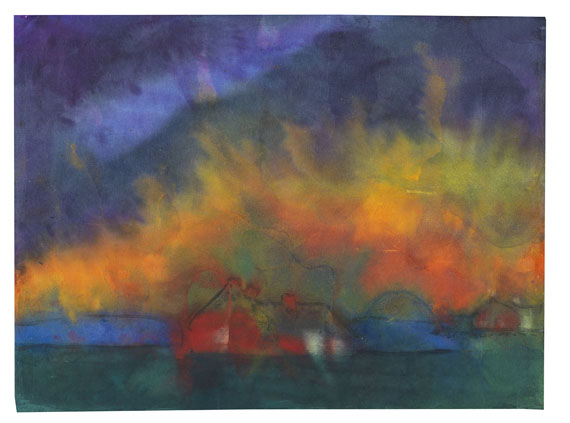 Emil Nolde - Marschlandschaft um Utenwarf (Bauerngehöft mit Abendhimmel) - Weitere Abbildung