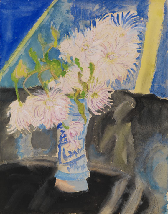 Erich Heckel - Blumen in blauer Vase - Signatur