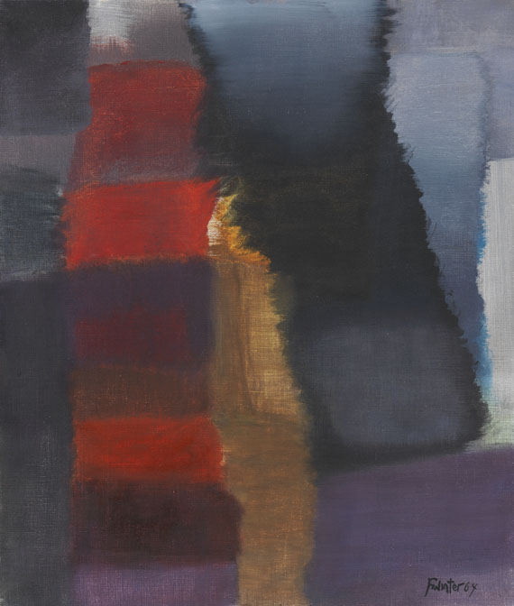 Fritz Winter - Rot - Signatur