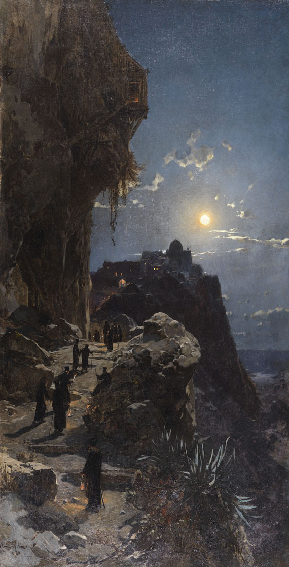 Hermann Corrodi - Nächtlicher Aufstieg am Berge Athos