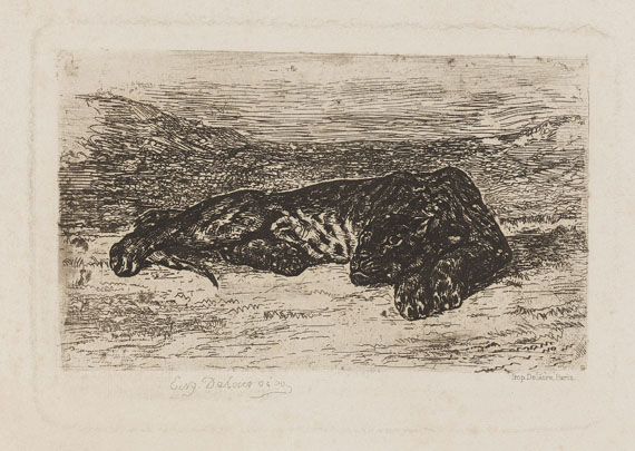 Eugène Delacroix - Tigre couché dans le désert