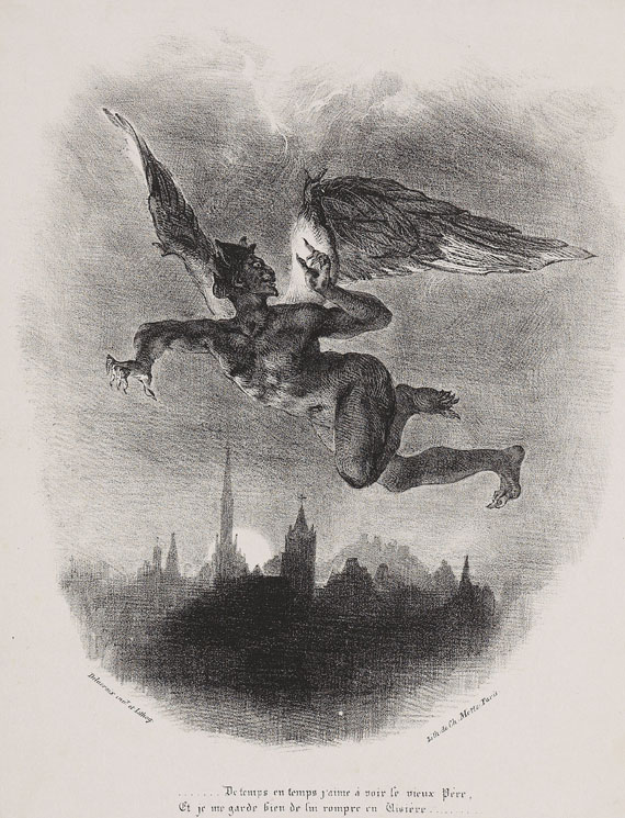 Eugène Delacroix - Méphistophélès dans les airs