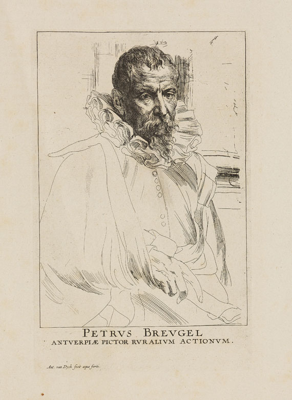 Antonius van Dyck - Porträt des Pieter Breughel aus der "Iconographie". Sowie fünf weitere Porträts nach van Dyck, gestochen von Pieter de Jode II (1), Lucas Vorsterman I (3) und Lucas Vorsterman II (1) - Weitere Abbildung