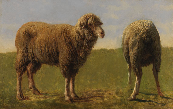 Rosa Bonheur - Tierstudie: Zwei Schafe