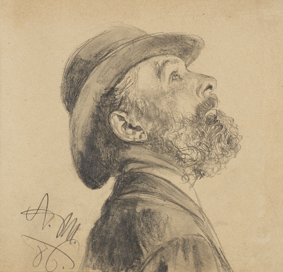 Adolph von Menzel - Porträt eines Mannes