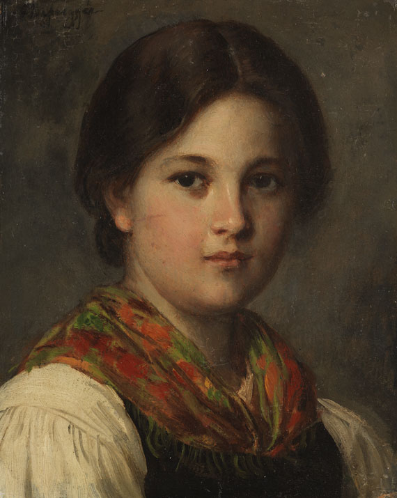 Franz von Defregger - Mädchenportrait