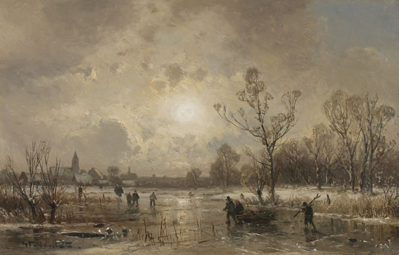 Adolf Stademann - Winterlandschaft mit Holzsammlern