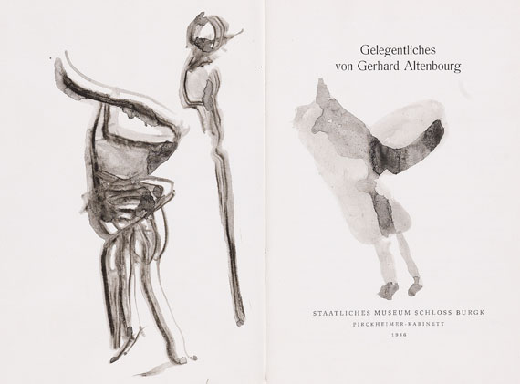 Gerhard Altenbourg - Ausstellungskatalog des Staatlichen Museums Schloss Burgk mit eigh. Zeichnung