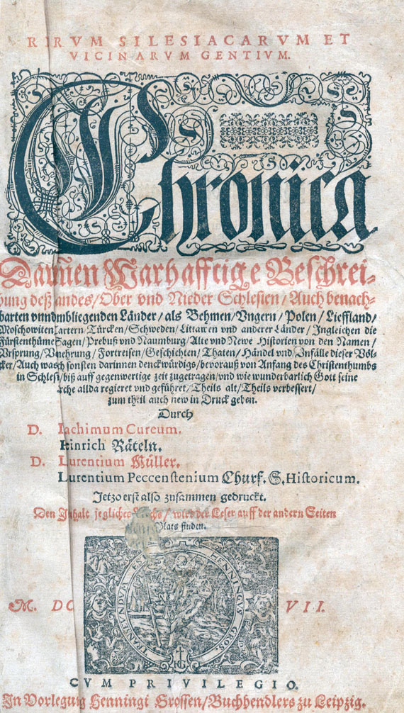 Joachim Cureus - Schlesische Chronica. 1601-1607