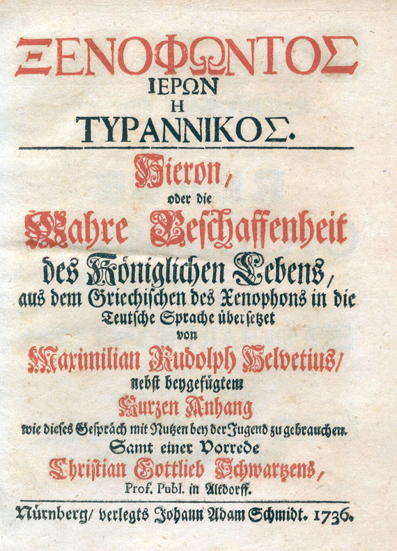  Xenophon - Hieron. 1736