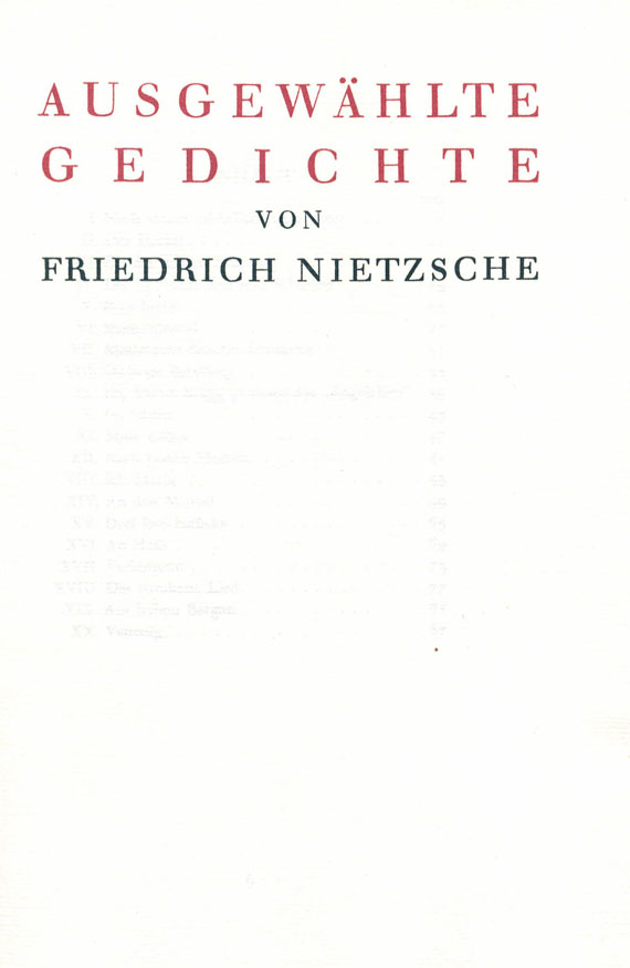 Friedrich Nietzsche - Ausgewählte Gedichte. 1911