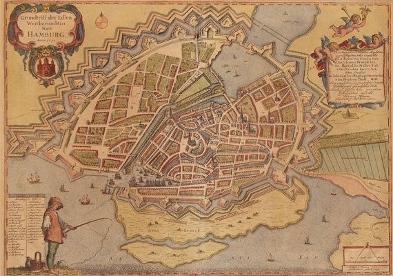 Hamburg - 1 Bl. Statt Hamburg. J. Mejer, 1652.