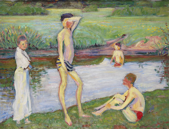 Maximilian Jahns - Badende Kinder am Fluß