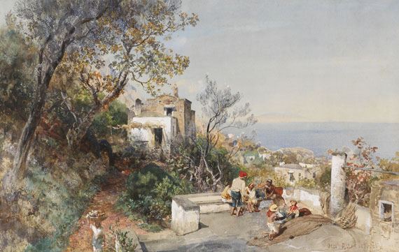 Oswald Achenbach - Blick über die Bucht von Neapel