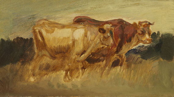 Wilhelm Busch - Zwei Kühe in Landschaft