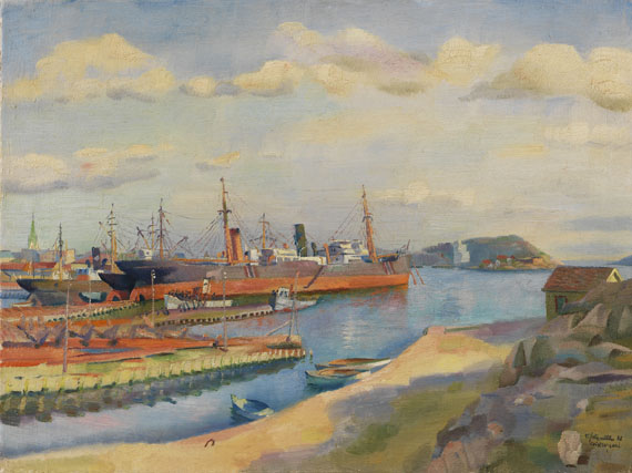 Conrad Felixmüller - Kristiansand, Werft, Hafen, Stadt